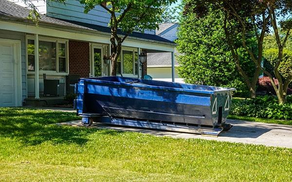 residential dumpsters can be placed on a driveway or yard, but precautions ought to be taken to avoid damage to the property